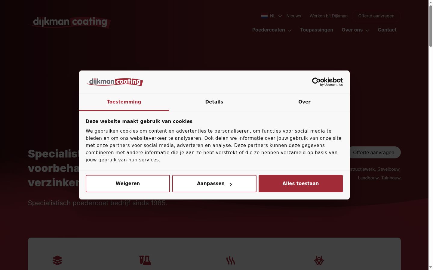 Screenshot of the consent banner shown before any interaction