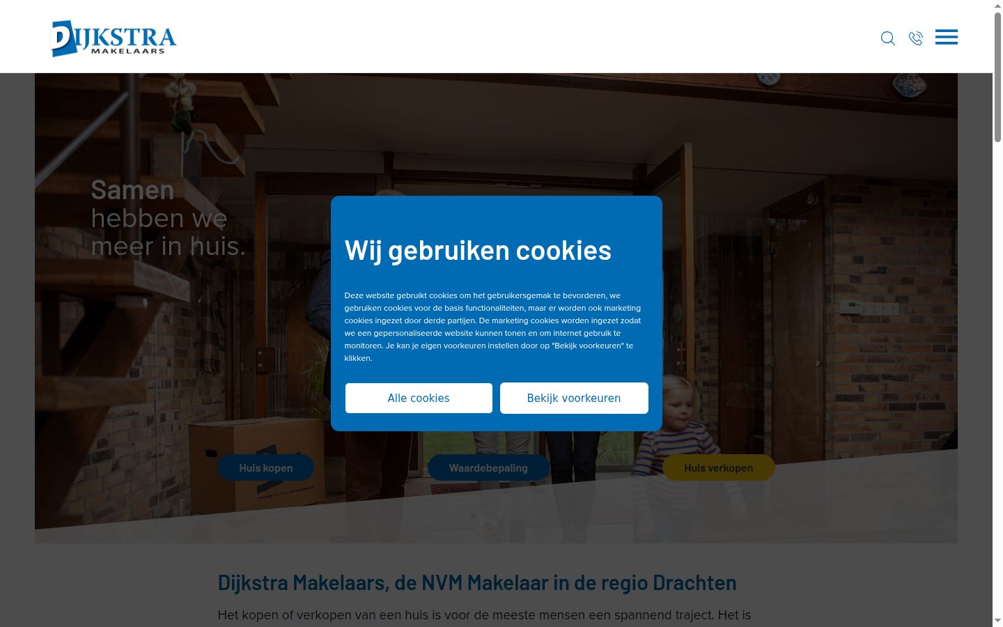 Screenshot of the consent banner shown before any interaction