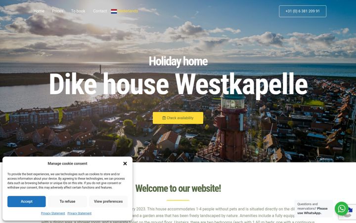 Screenshot of dijkzichtwestkapelle.de