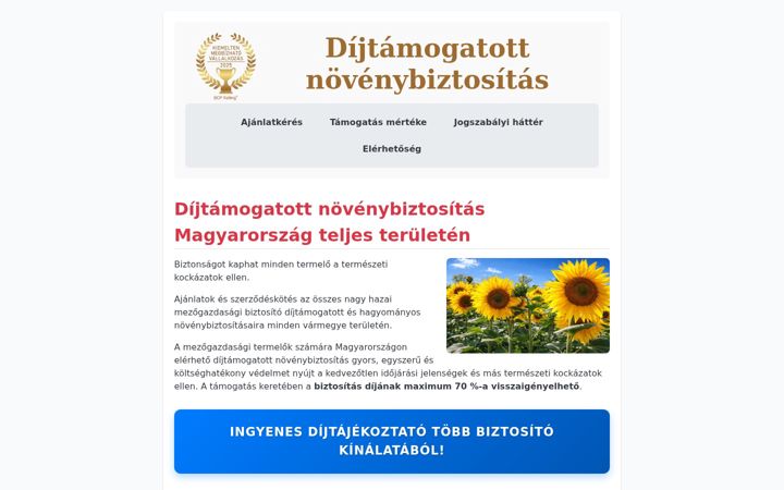 Screenshot of dijtamogatottnovenybiztositas.hu