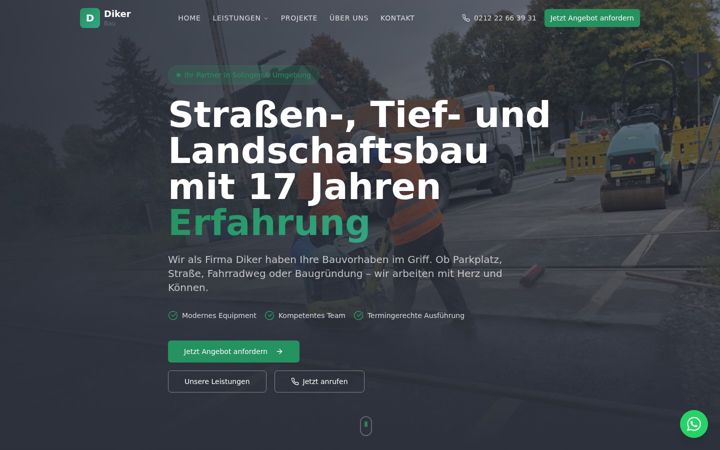 Screenshot of dikerstrassenbau.de