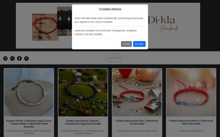 Screenshot of diklahandmade.com