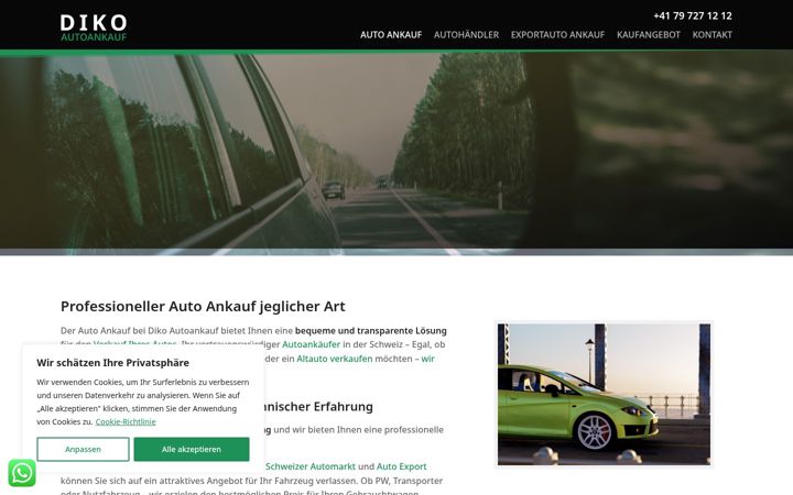 Screenshot of diko-autoankauf.ch