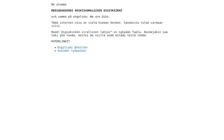 Screenshot of diks.fi