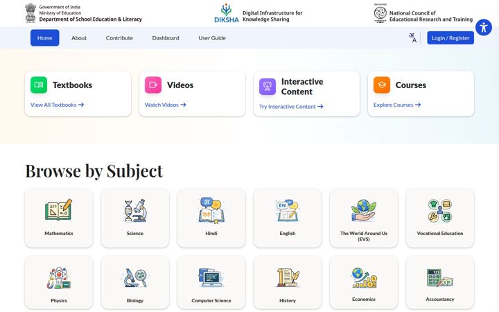 Screenshot of diksha.gov.in