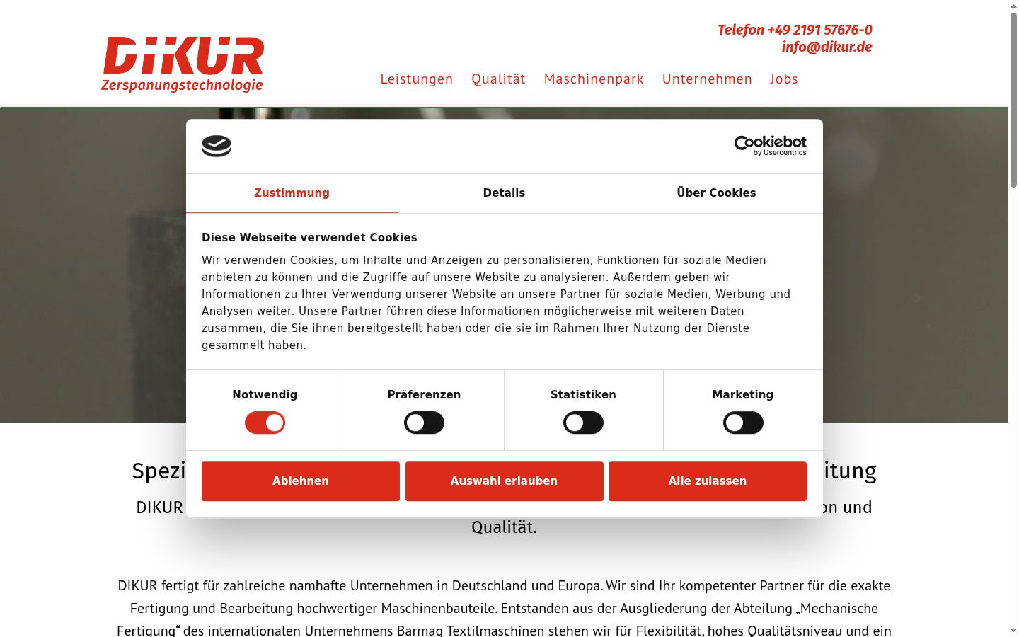Screenshot of the consent banner shown before any interaction