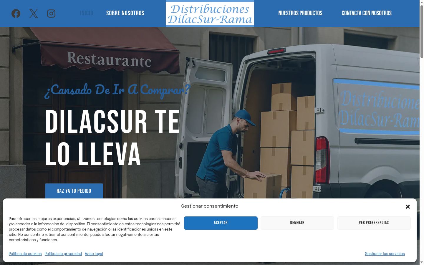 Screenshot del banner di consenso mostrato prima di qualsiasi interazione