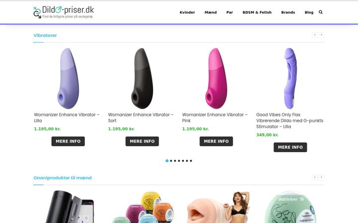 Screenshot of dildo-priser.dk