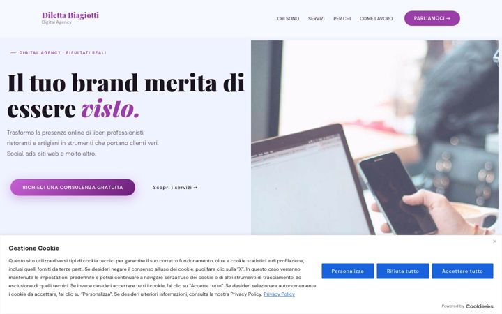 Screenshot of dilettabiagiottidigitalagency.com