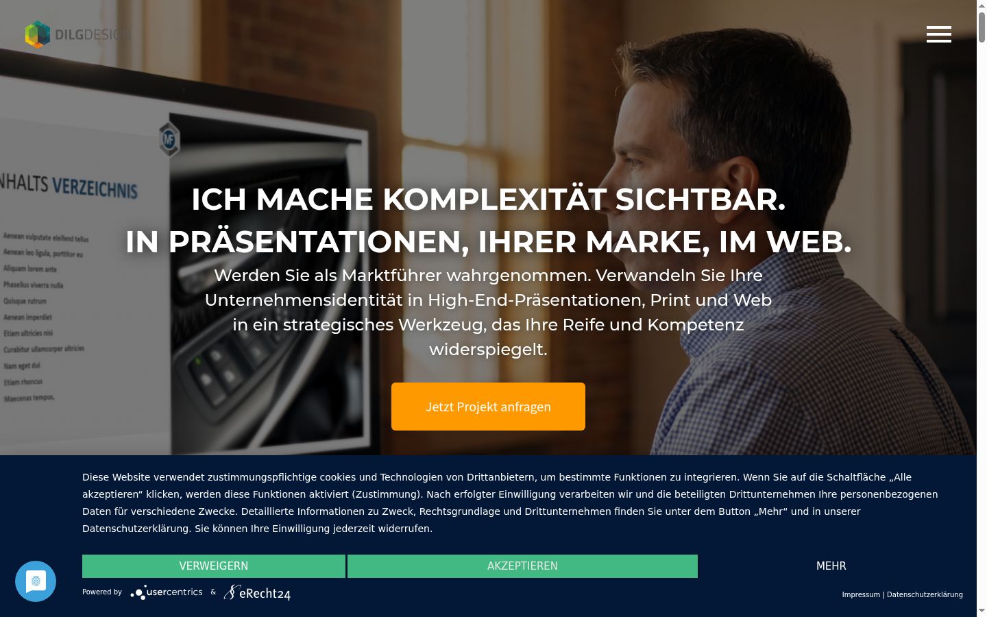 Screenshot del banner di consenso mostrato prima di qualsiasi interazione