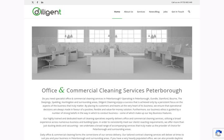 Skärmbild av diligentcleaning.co.uk