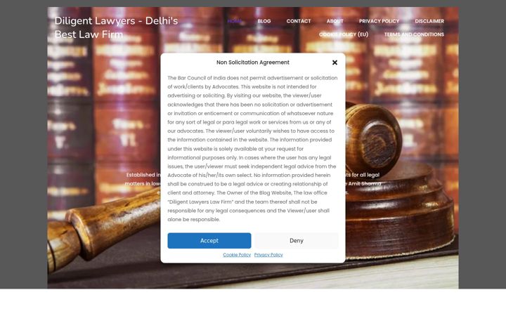 Kuvakaappaus sivustosta diligentlawyers.in