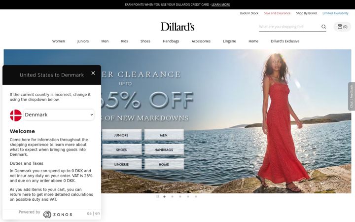 Skjermbilde av dillards.com