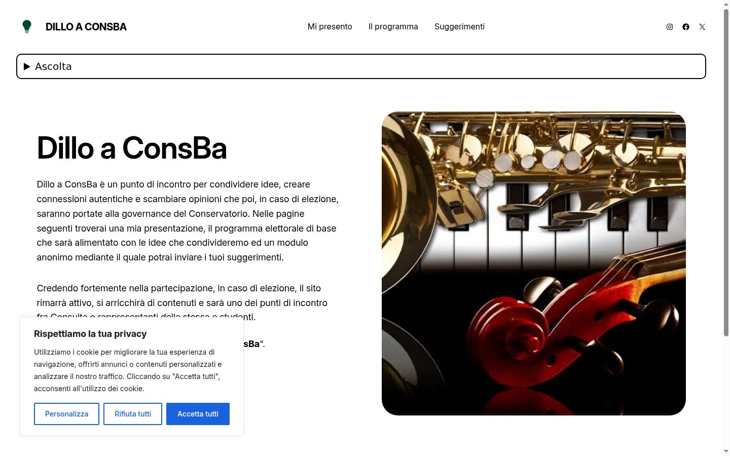 Snímek obrazovky baneru souhlasu zobrazeného před jakoukoli interakcí