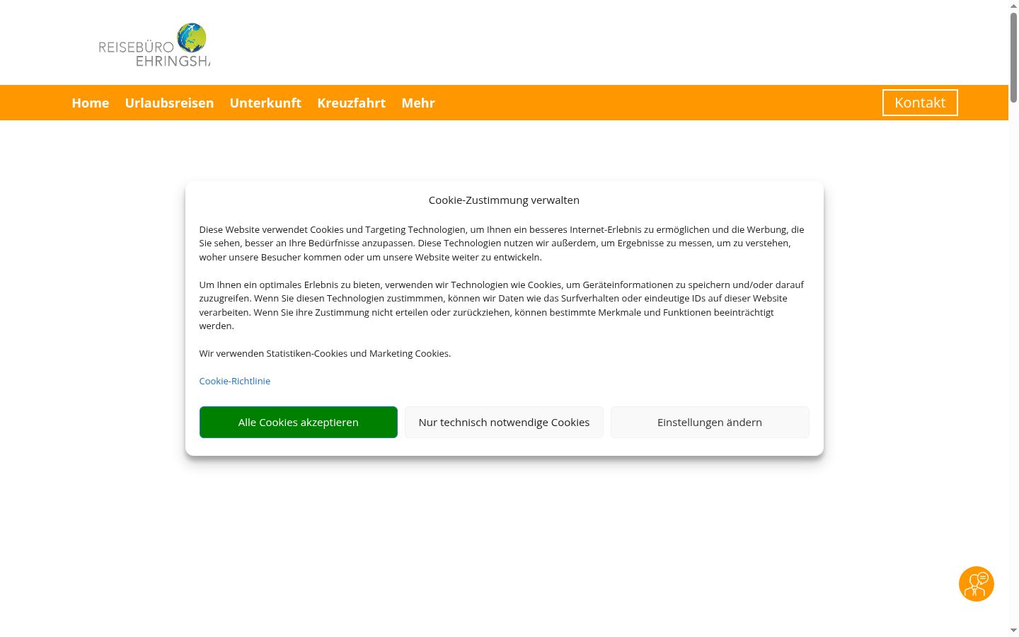 Capture d'écran de la bannière de consentement affichée avant toute interaction