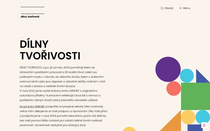 Kuvakaappaus sivustosta dilnytvorivosti.cz