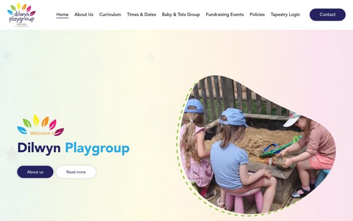 Skärmbild av dilwynplaygroup.co.uk