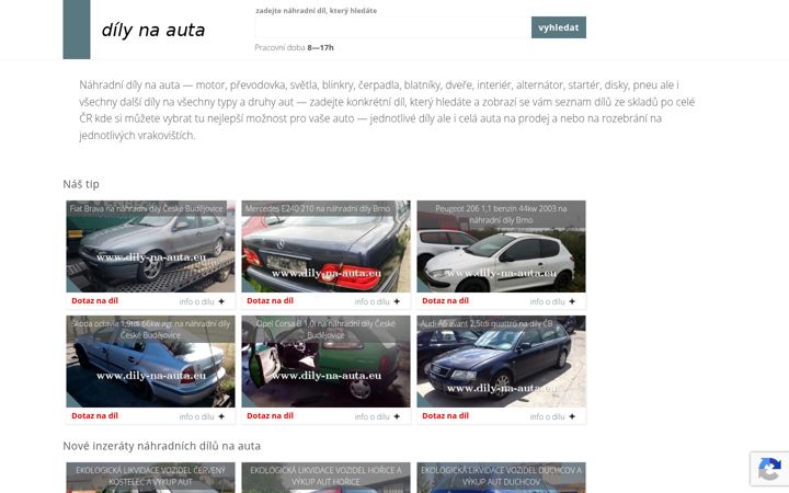 Screenshot of dily-na-auta.eu