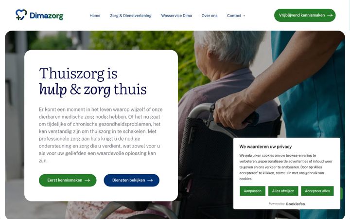 Zrzut ekranu dima-zorg.nl