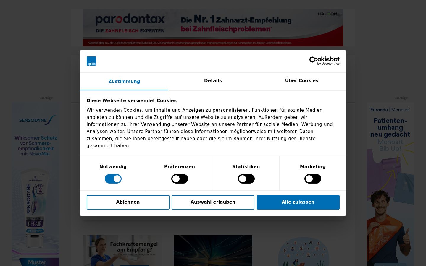 Képernyőkép a bármilyen interakció előtt megjelenő hozzájárulási bannerről