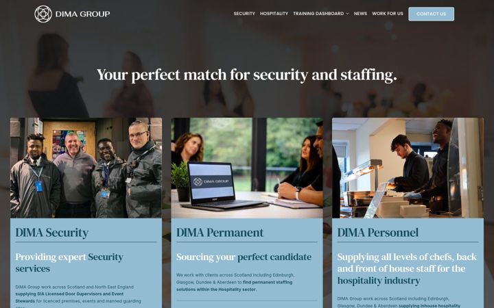 Skärmbild av dimagroup.co.uk