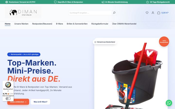 Screenshot of diman-shop.de