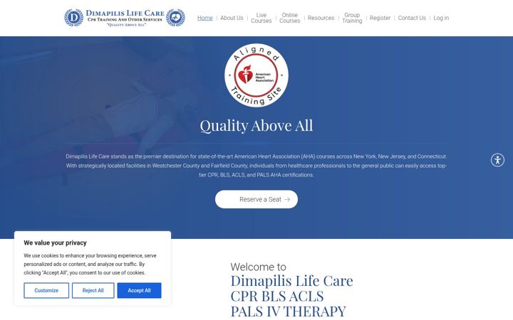 Screenshot of dimapilislifecare.com