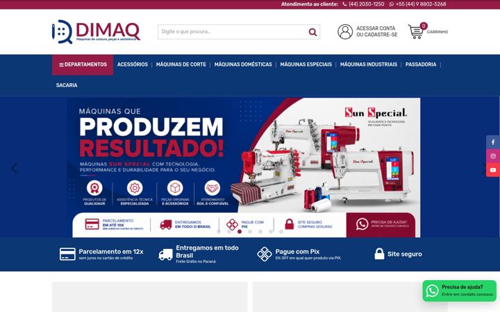Captura de pantalla de dimaqmaquinas.com.br
