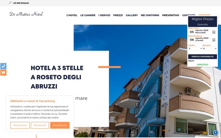 Screenshot of dimatteohotel.it