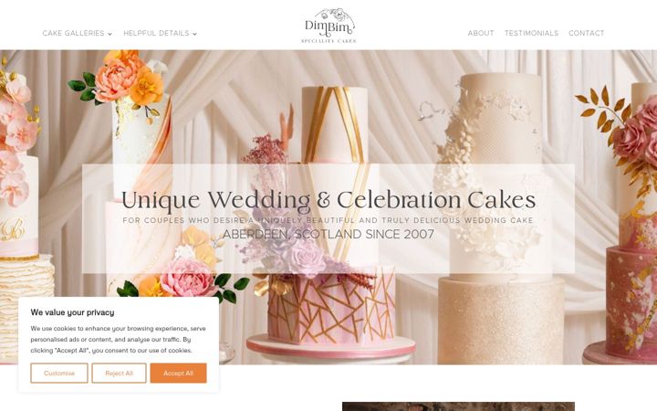 Screenshot of dimbimcakes.com