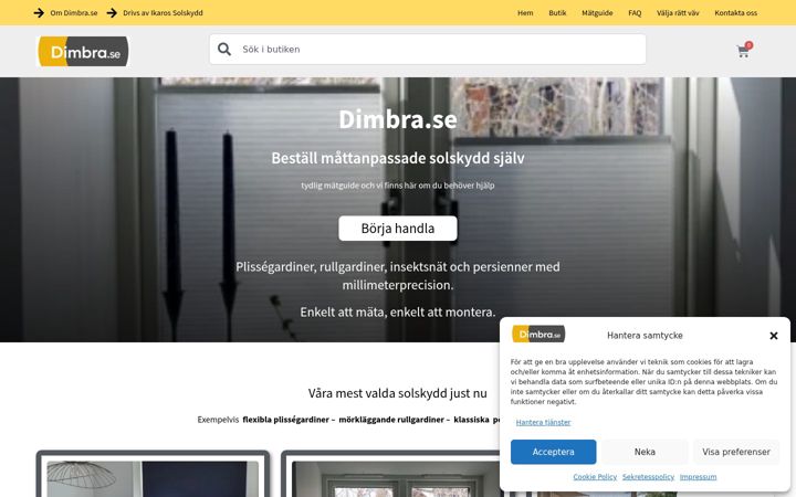 Skærmbillede af dimbra.se