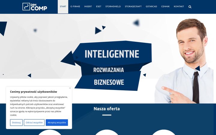 Screenshot stránky dimcomp.pl