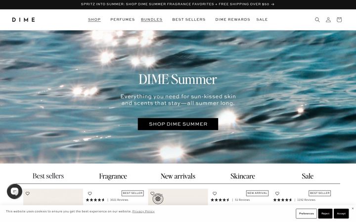 Screenshot of dimebeautyco.com