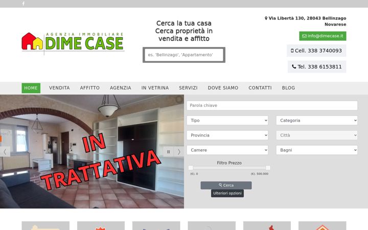 Screenshot of dimecase.it