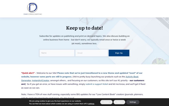 Captura de ecrã de dimeconsultants.com