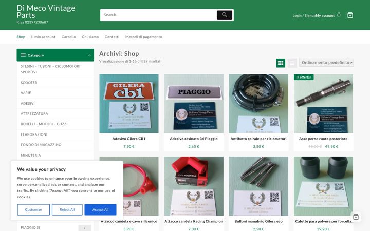 Screenshot of dimecovintage.com
