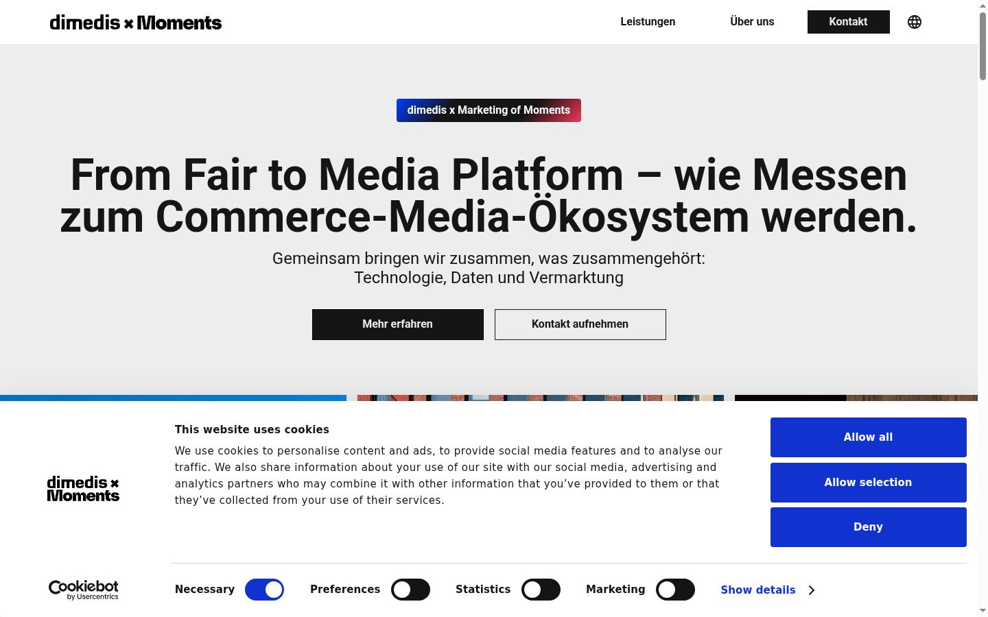 Sutikimo reklamjuostės, rodytos prieš bet kokią sąveiką, ekrano kopija