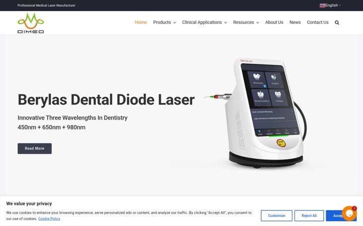 Screenshot of dimedlaser.com