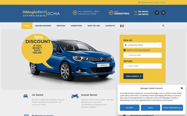 Screenshot of dimegliorent.com