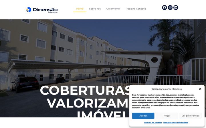 Captura de pantalla de dimensaocoberturas.com.br