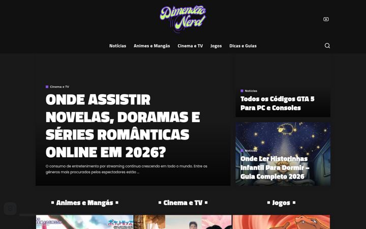 Captura de pantalla de dimensaonerd.com.br