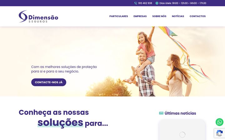 Screenshot of dimensaoseguros.com