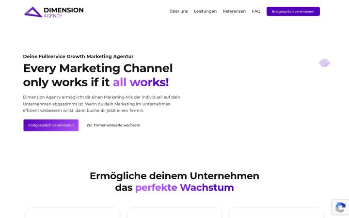 Screenshot of dimension-agency.de