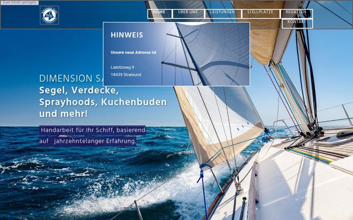 Captura de ecrã de dimension-sails.net