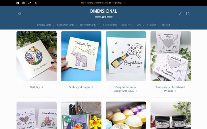 Skärmbild av dimensionalart.co.uk