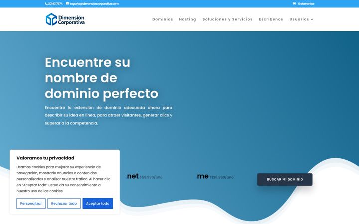 Screenshot of dimensioncorporativa.com
