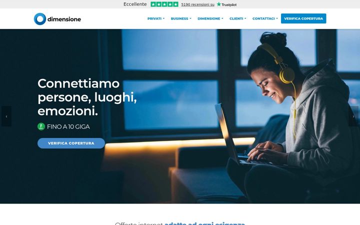 Screenshot of dimensione.com