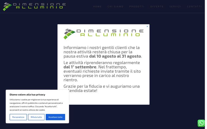 Screenshot von dimensionealluminio.it
