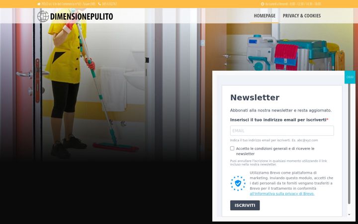 Screenshot of dimensionepulito.com