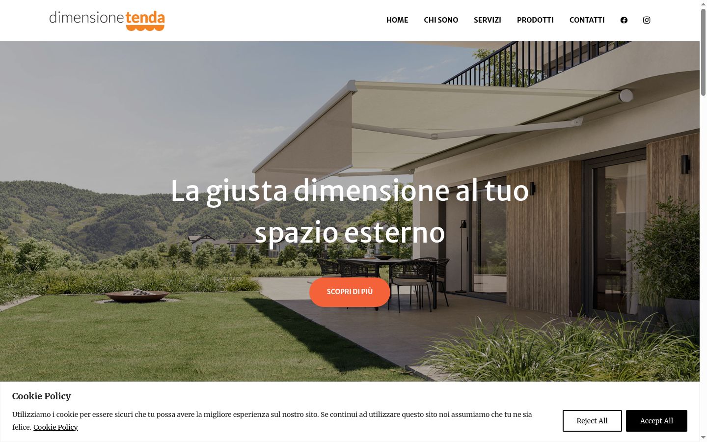 Screenshot del banner di consenso mostrato prima di qualsiasi interazione